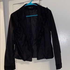 Faux Suede Fringed Jacket